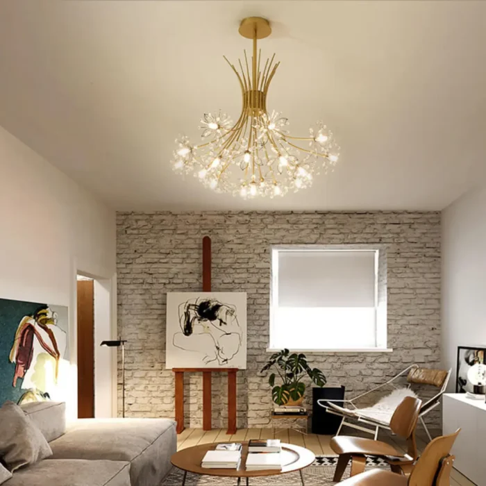 Dandelion Crystal Chandelier 13-19 Light Modern LED Ceiling Fixture1