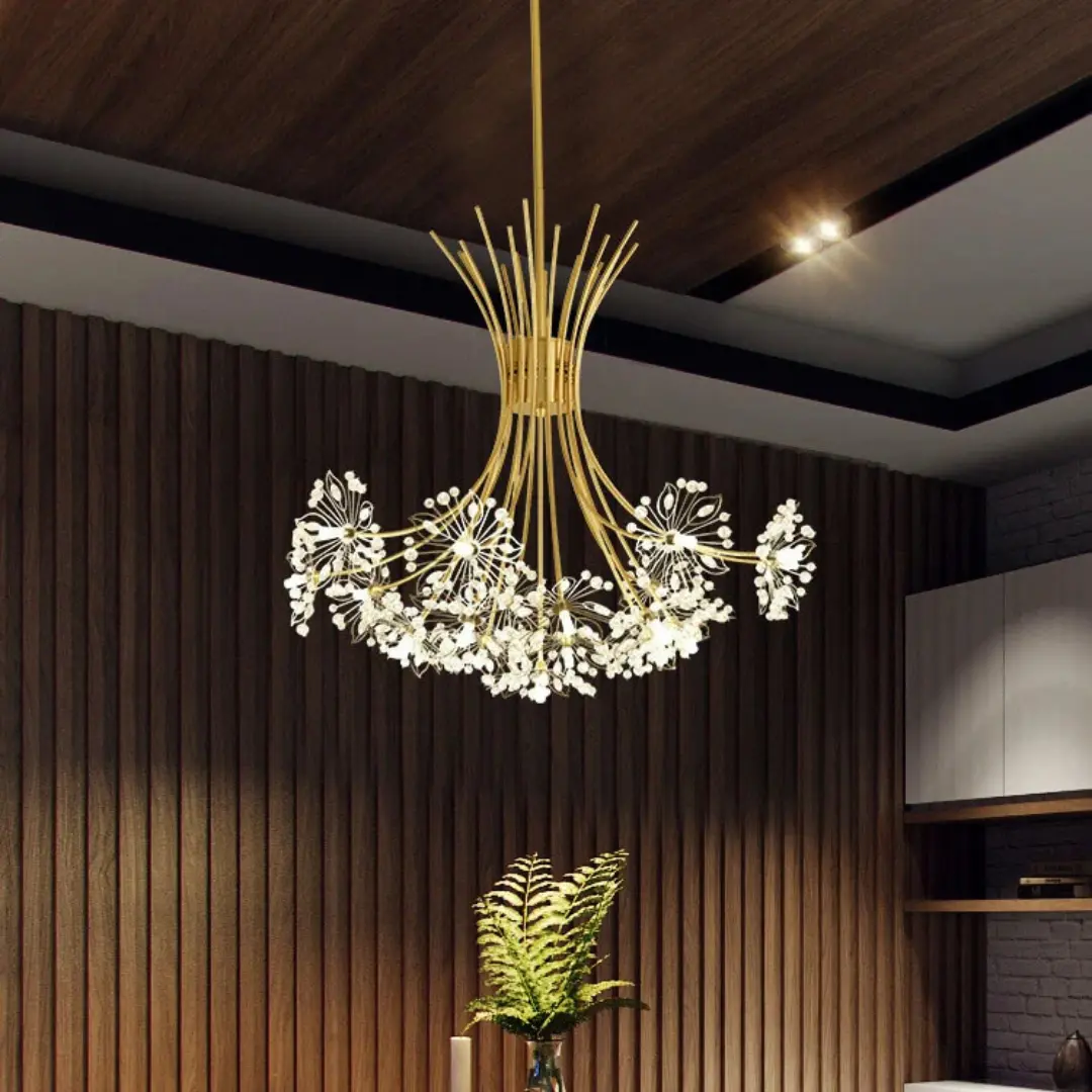 Dandelion Crystal Chandelier 13-19 Light Modern LED Ceiling Fixture9