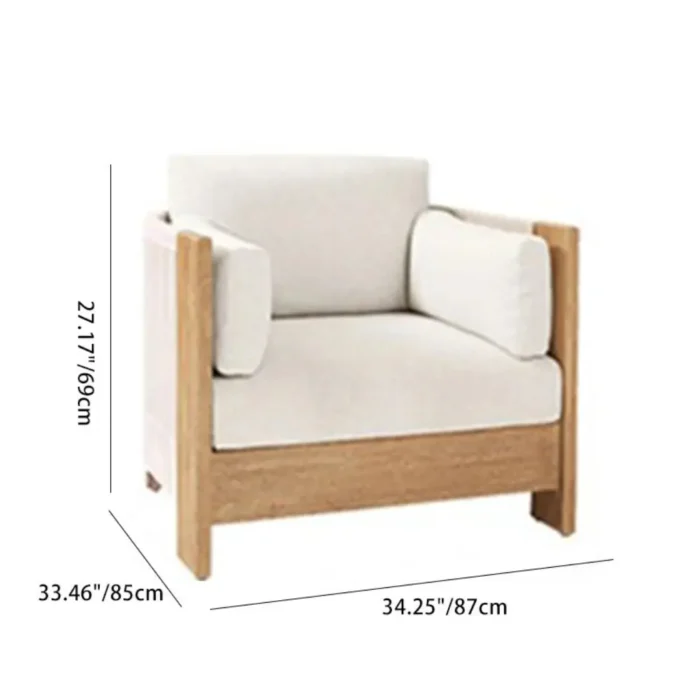 Modern Luxury Teak Wood Outdoor Sofa with Nylon Rope Frame 10