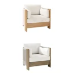 Modern Luxury Teak Wood Outdoor Sofa with Nylon Rope Frame 5