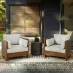 Modern Luxury Teak Wood Outdoor Sofa with Nylon Rope Frame 8